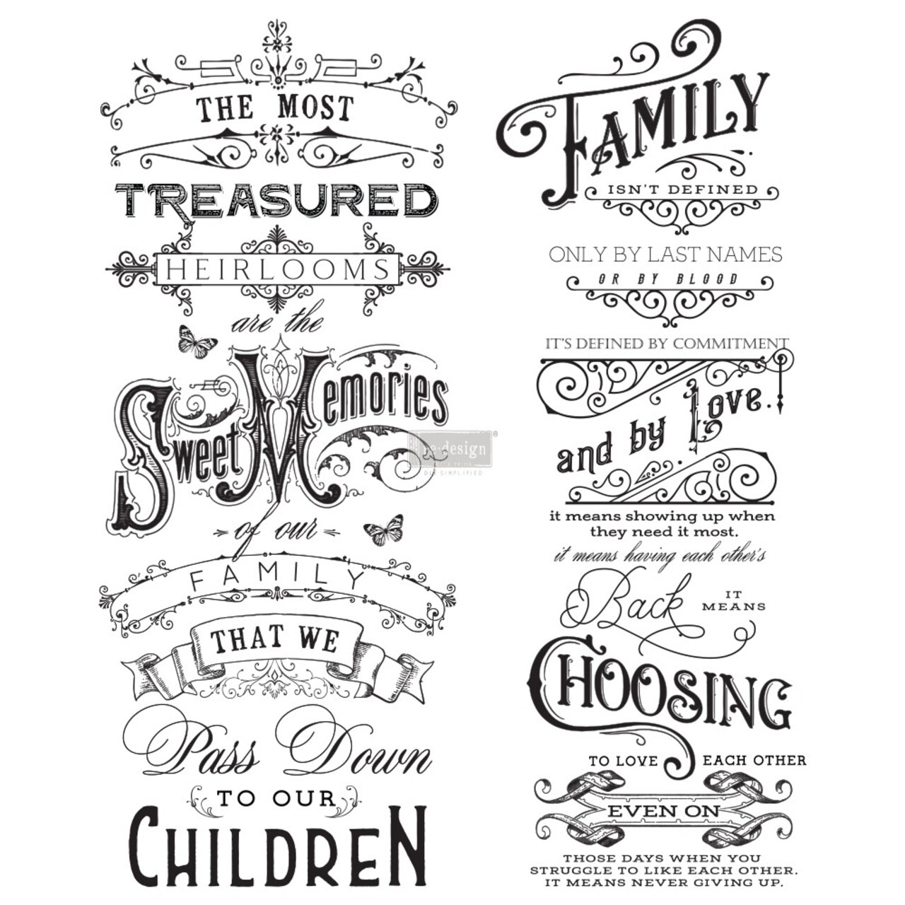 Redesign Decor Transfers Family Heirlooms 24"x29" 655350644154